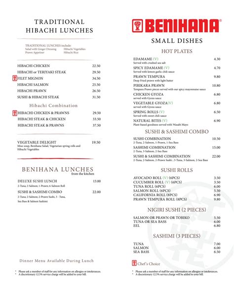 benihana menu concord|Benihana Restaurant de Concord Carte